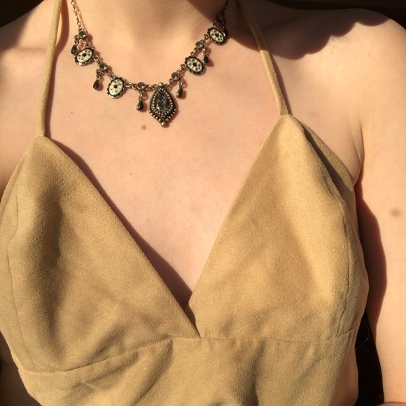 Top size UK 16 USA 12 EUR 44 tan beige Brown cream hippie summer - Picture 3 of 10